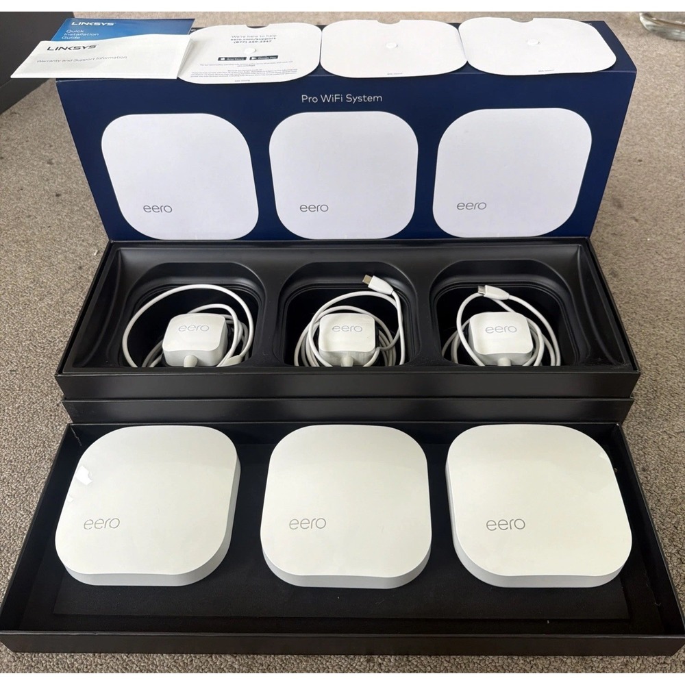 Eero Pro 2nd Gen B010001 Mesh Wi-Fi System (3-pack) In Box